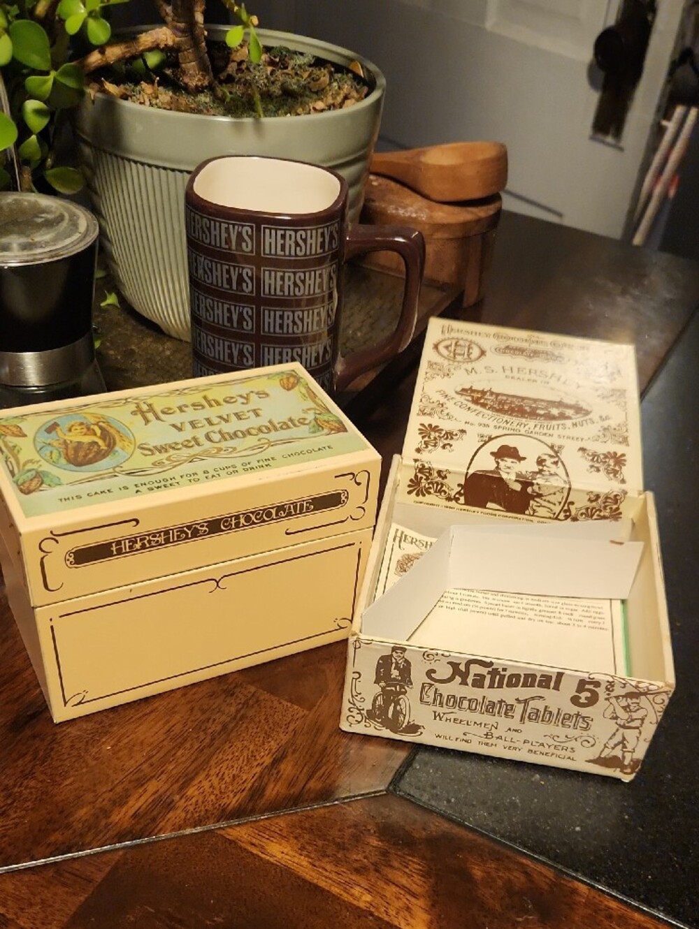 Vintage Hersheys  Chocolate Lot. Canister, Recipe, Mug.
